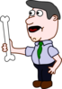 Man Holding A Bone Clip Art